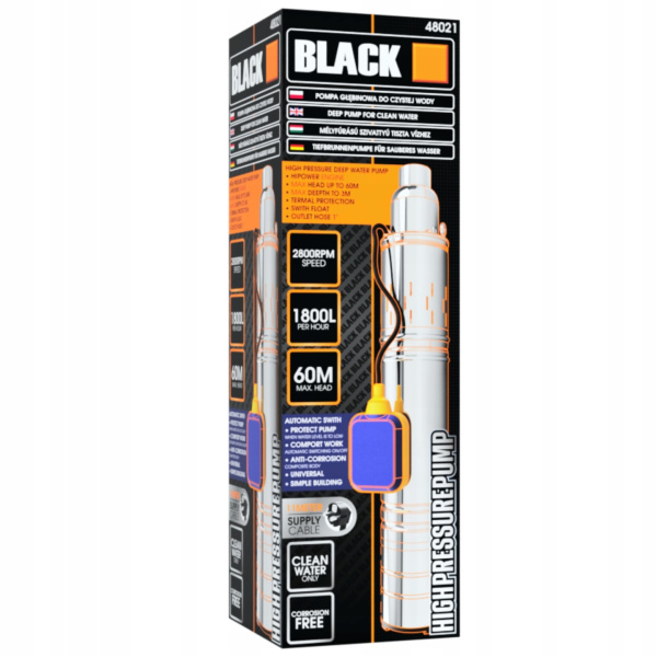 Vysokotlakové ponorné čerpadlo BLACK 370 W do studne